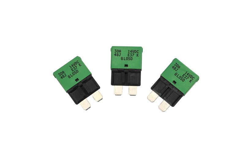 GLOSO E37 Auto (T1) Reset Low Profile ATC/ATO Circuit Breakers - (30A - 3 Pack) - Image 2